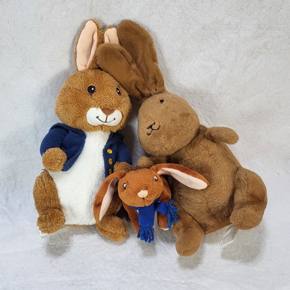 Kohls Cares Bunny Rabbit Plush Lot Peter Rabbit Velveteen Rabbit Stuffed Toy
